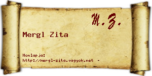 Mergl Zita névjegykártya